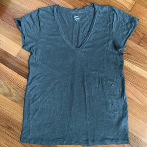 Dark Green J. Crew Linen Tee